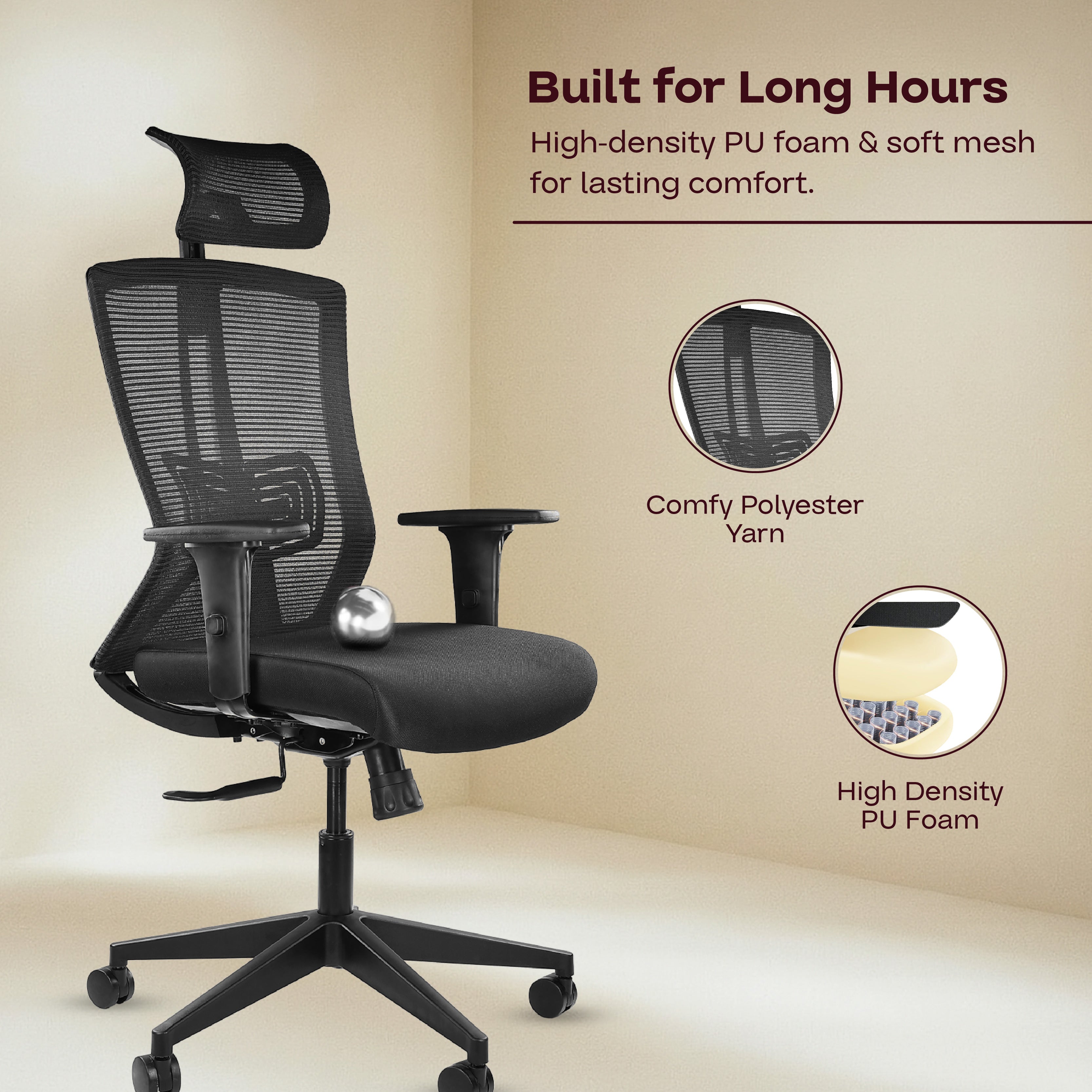 Aura – Designed for Ease | Premium Ergonomic Chair