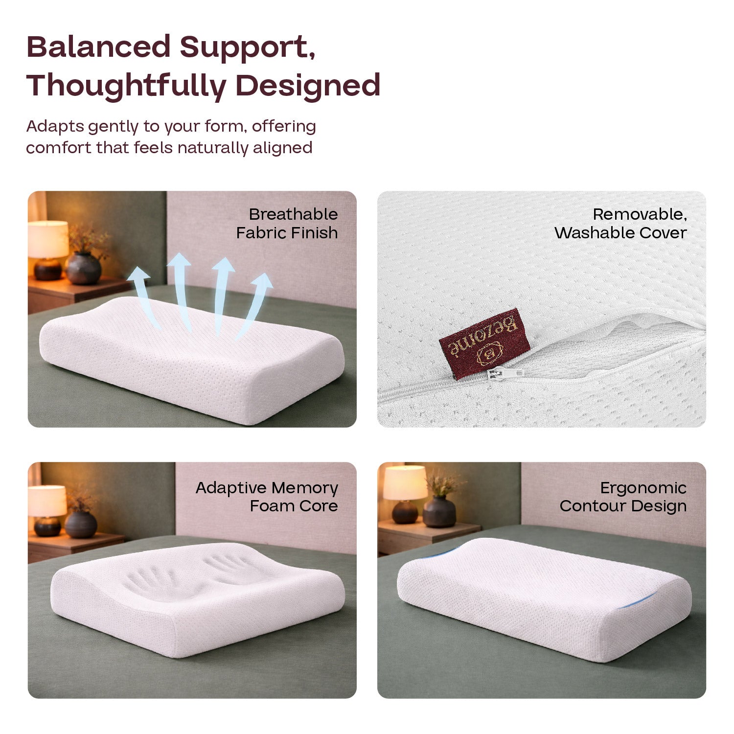 Bezomè Neck Contour Cervical Pillow