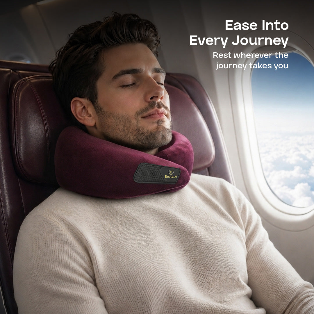 Bezomè Glide Travel Neck Support - Red Wine