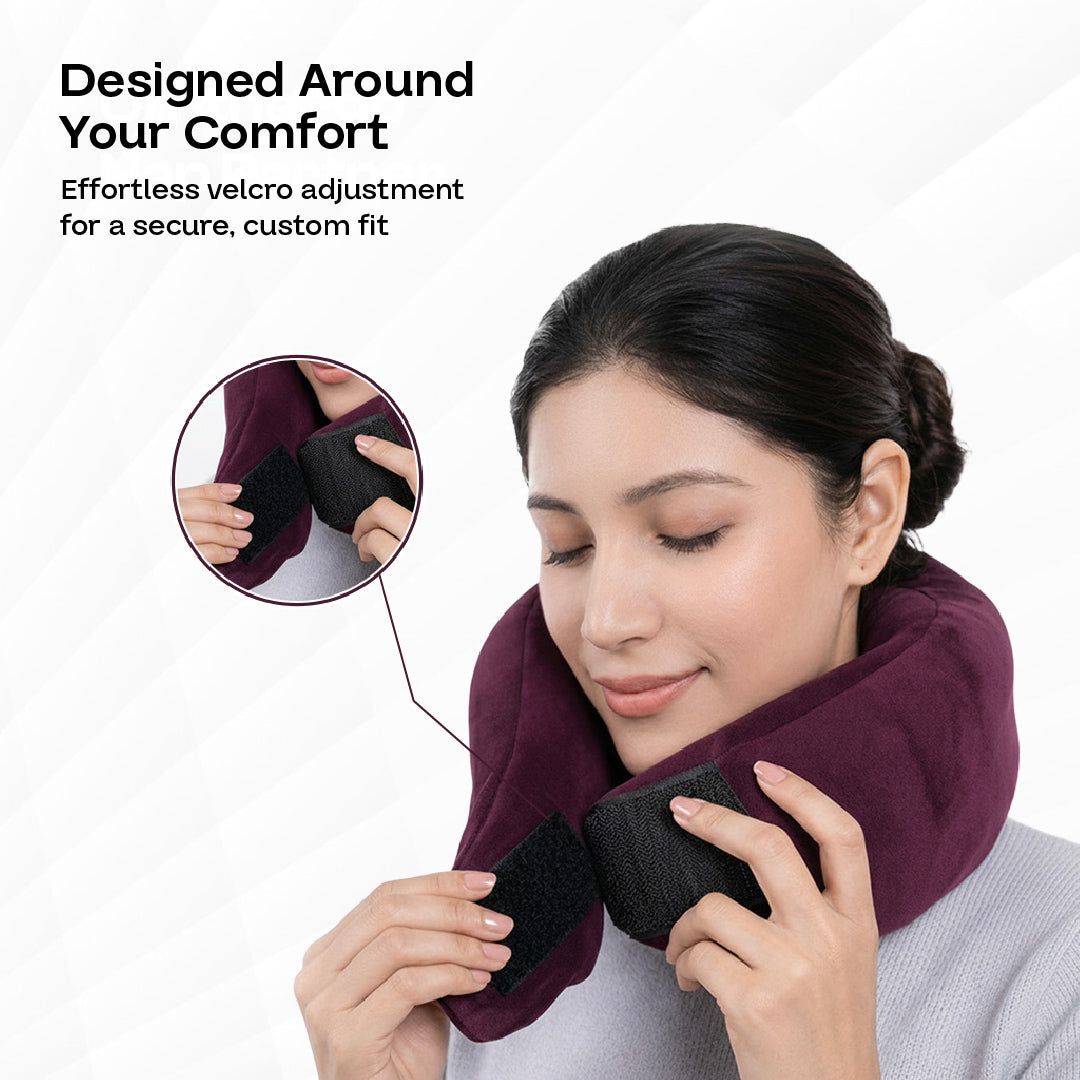 Bezomè Glide Travel Neck Support - Red Wine