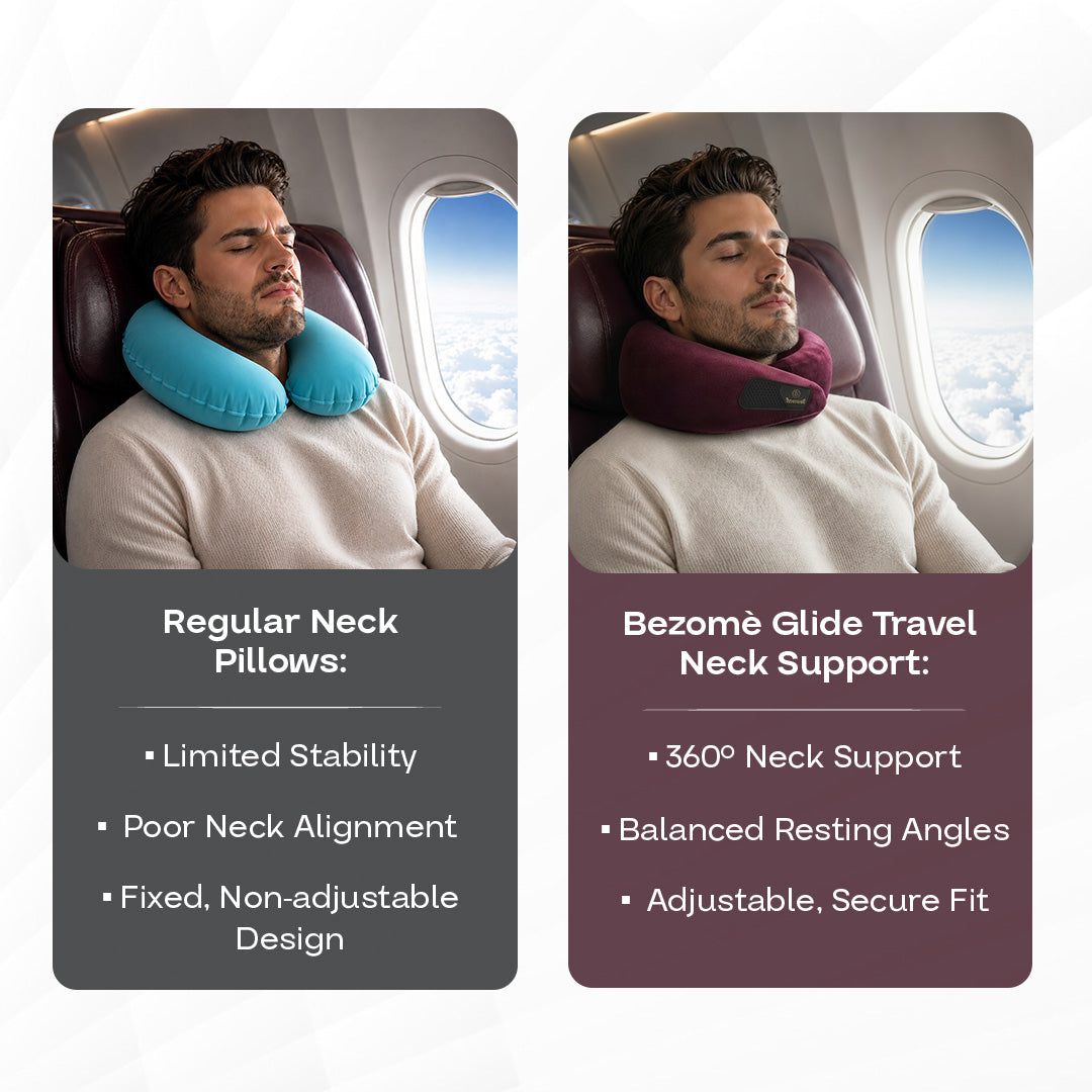 Bezomè Glide Travel Neck Support - Red Wine